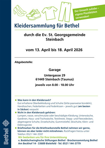 Kleidersammlung für Bethel in Steinbach