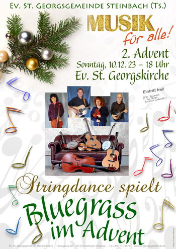 Stringdance spielt Bluegrass im Advent - Ev. St. Georgskirche Steinbach (Taunus)