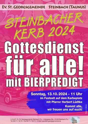 Gottesdienst mit Bierpredigt auf der Steinbacher Kerb 2024